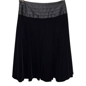 Made In Italy skirt women's black velvet lined skirt midi sz S‎ grunge dark whim
